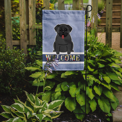 Pug Black Welcome Flag Garden Size BB5587GF by Caroline's Treasures