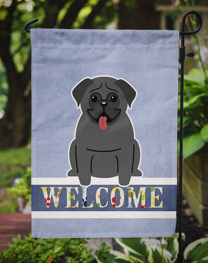 Pug Black Welcome Flag Garden Size BB5587GF by Caroline's Treasures