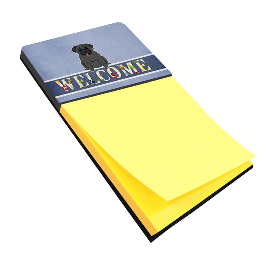 Pug Black Welcome Sticky Note Holder BB5587SN by Caroline's Treasures