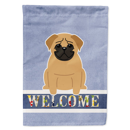 Pug Brown Welcome Flag Canvas House Size BB5588CHF by Caroline's Treasures