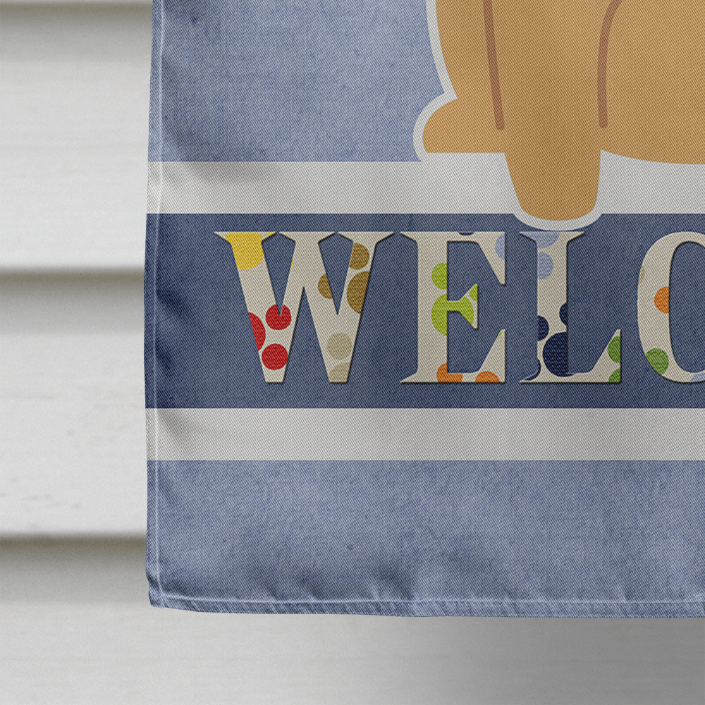 Pug Brown Welcome Flag Canvas House Size BB5588CHF by Caroline's Treasures