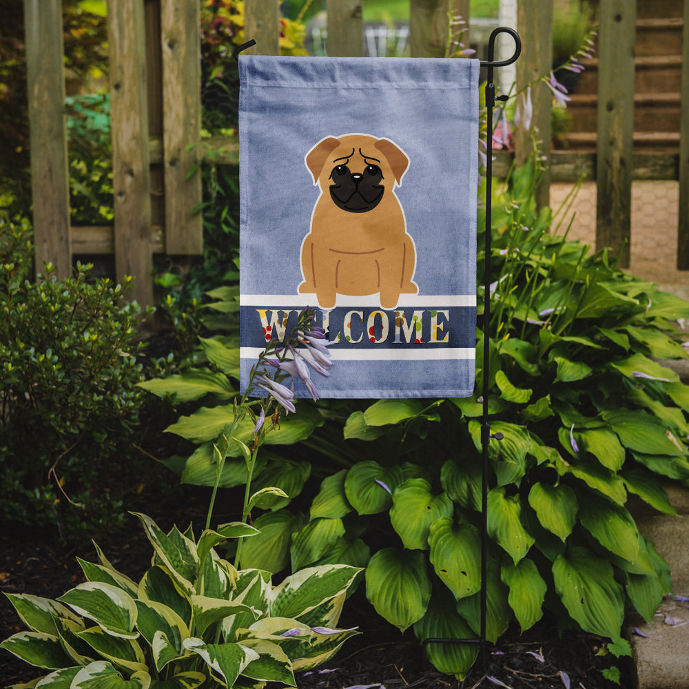 Pug Brown Welcome Flag Garden Size BB5588GF by Caroline's Treasures