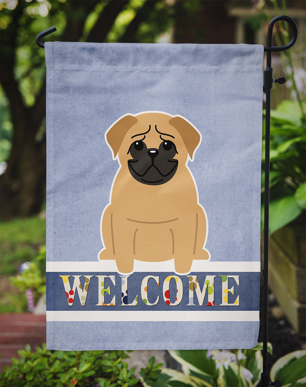 Pug Brown Welcome Flag Garden Size BB5588GF by Caroline's Treasures