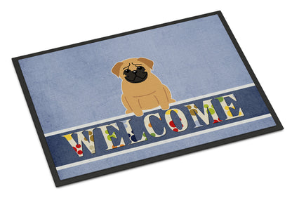 Pug Brown Welcome Indoor or Outdoor Mat 18x27 BB5588MAT by Caroline's Treasures