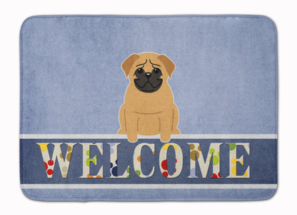 Pug Brown Welcome Machine Washable Memory Foam Mat BB5588RUG by Caroline's Treasures