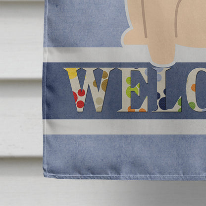 Pug Fawn Welcome Flag Canvas House Size BB5589CHF by Caroline's Treasures