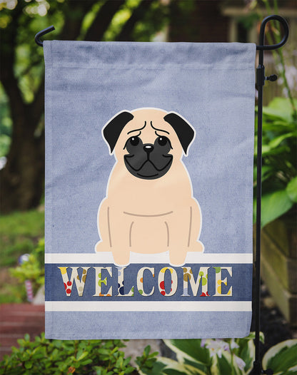 Pug Fawn Welcome Flag Garden Size BB5589GF by Caroline's Treasures