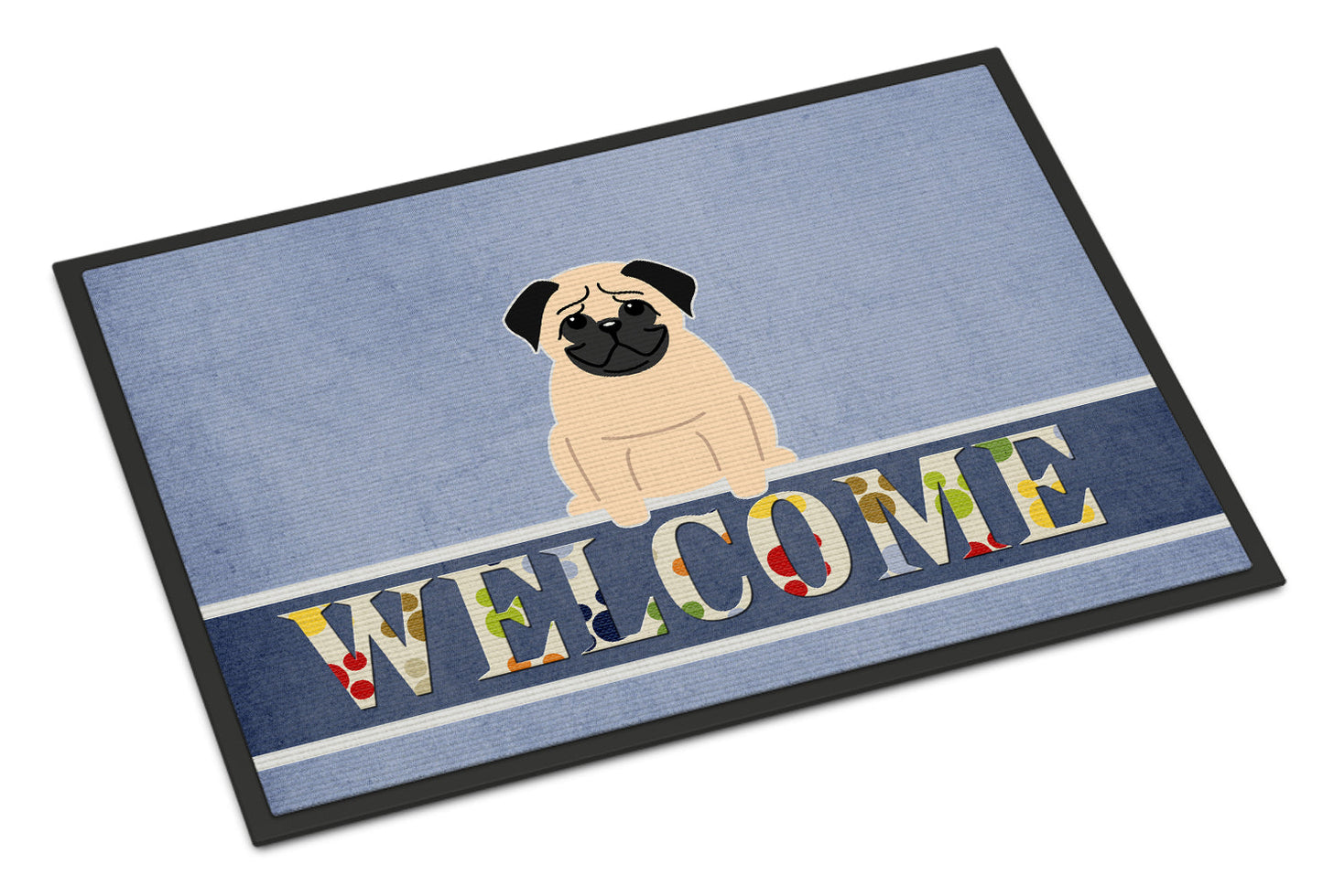 Pug Fawn Welcome Indoor or Outdoor Mat 18x27 BB5589MAT by Caroline's Treasures