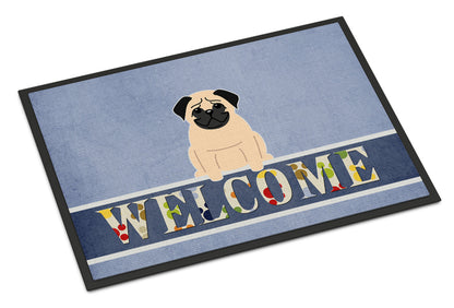 Pug Fawn Welcome Indoor or Outdoor Mat 18x27 BB5589MAT by Caroline's Treasures