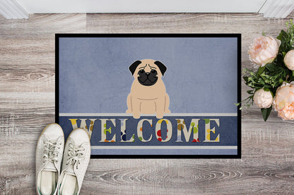 Pug Fawn Welcome Indoor or Outdoor Mat 18x27 BB5589MAT by Caroline's Treasures