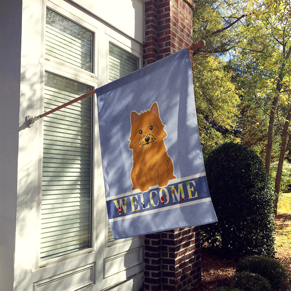 Norwich Terrier Welcome Flag Canvas House Size BB5601CHF by Caroline's Treasures