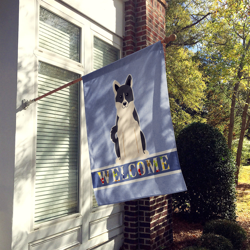 Russo-European Laika Spitz Welcome Flag Canvas House Size BB5610CHF by Caroline's Treasures