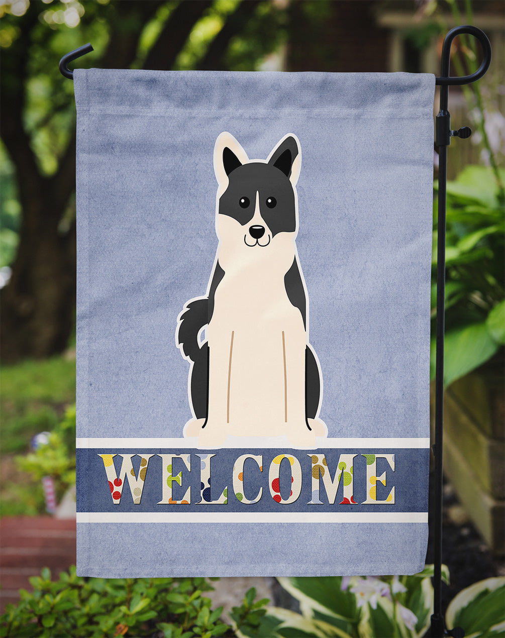 Russo-European Laika Spitz Welcome Flag Garden Size BB5610GF by Caroline's Treasures