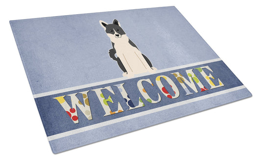 Russo-European Laika Spitz Welcome Glass Cutting Board Large BB5610LCB by Caroline's Treasures