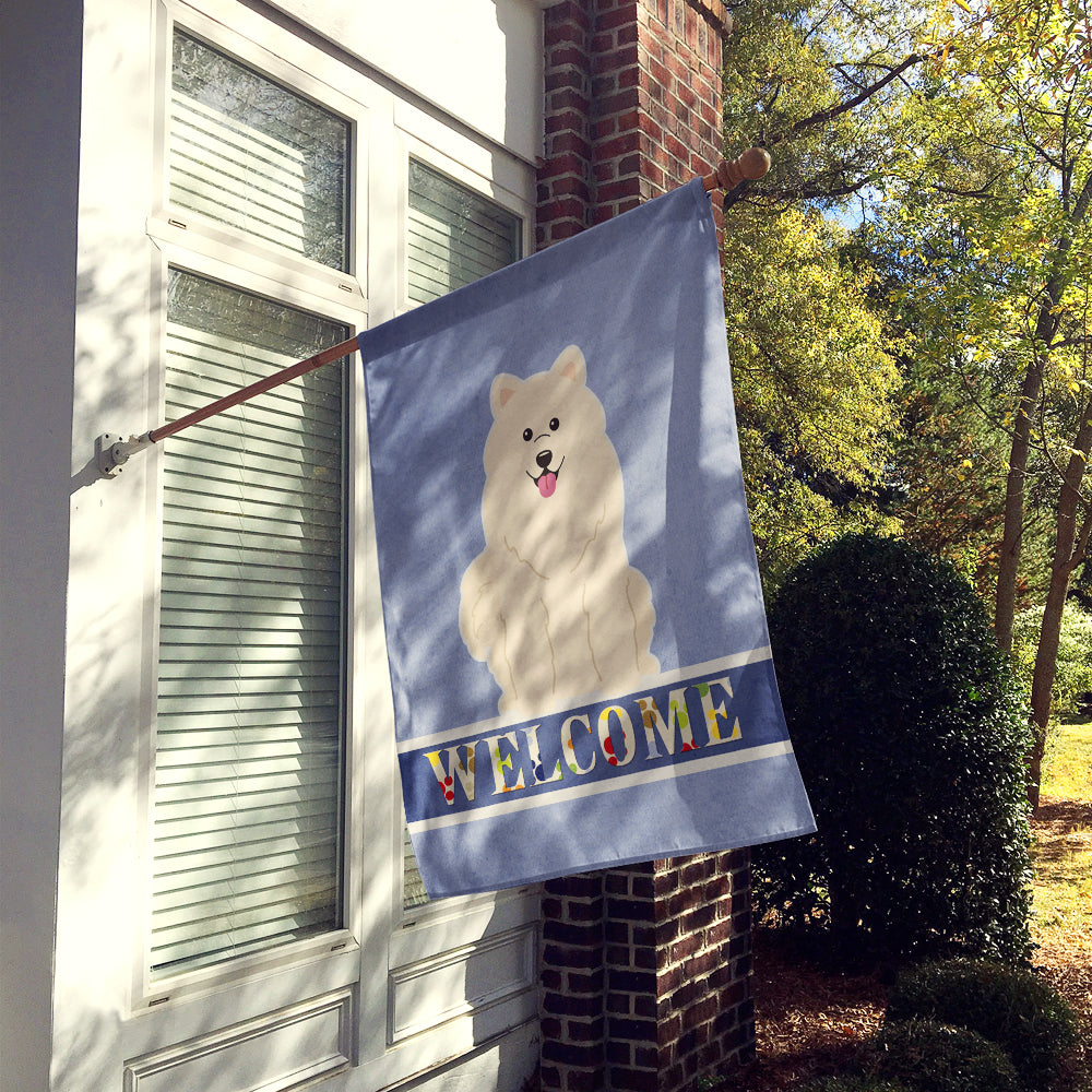 Samoyed Welcome Flag Canvas House Size BB5611CHF by Caroline's Treasures