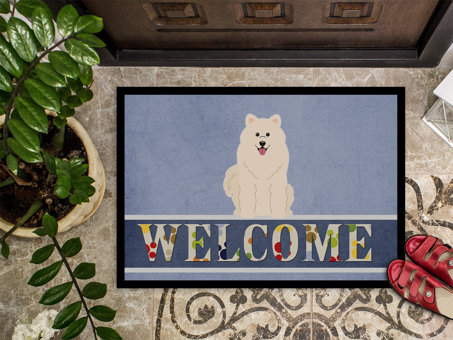 Samoyed Welcome Indoor or Outdoor Mat 18x27 BB5611MAT by Caroline's Treasures