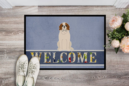 Saint Bernard Welcome Indoor or Outdoor Mat 18x27 BB5616MAT by Caroline's Treasures