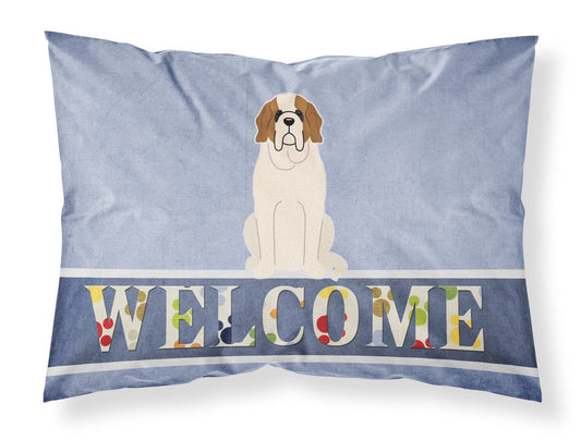 Saint Bernard Welcome Fabric Standard Pillowcase BB5616PILLOWCASE by Caroline's Treasures