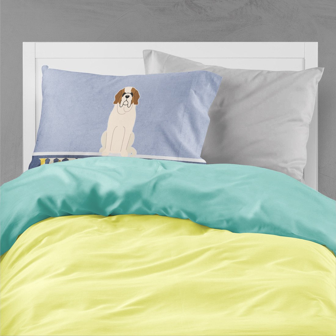 Saint Bernard Welcome Fabric Standard Pillowcase BB5616PILLOWCASE by Caroline's Treasures