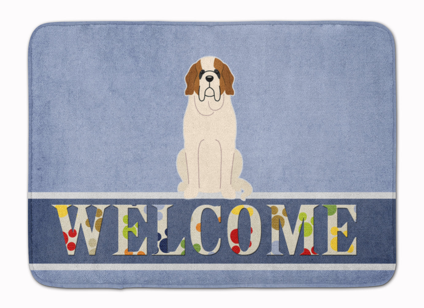 Saint Bernard Welcome Machine Washable Memory Foam Mat BB5616RUG by Caroline's Treasures