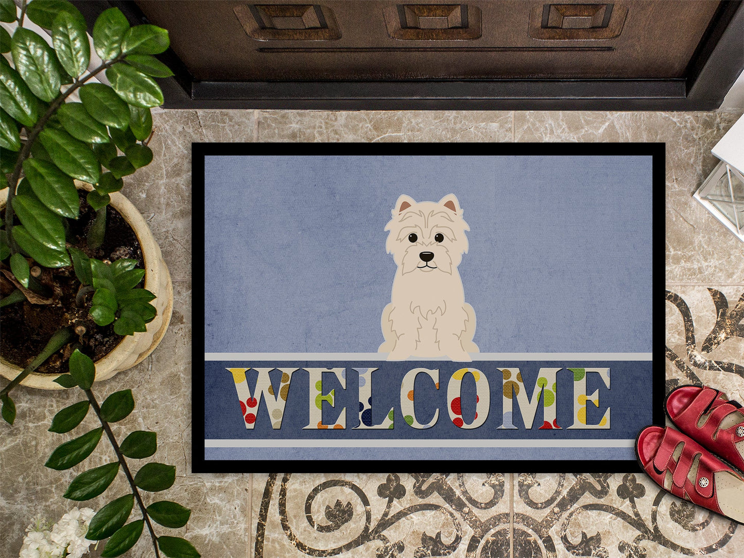 Westie Welcome Indoor or Outdoor Mat 18x27 BB5623MAT by Caroline's Treasures