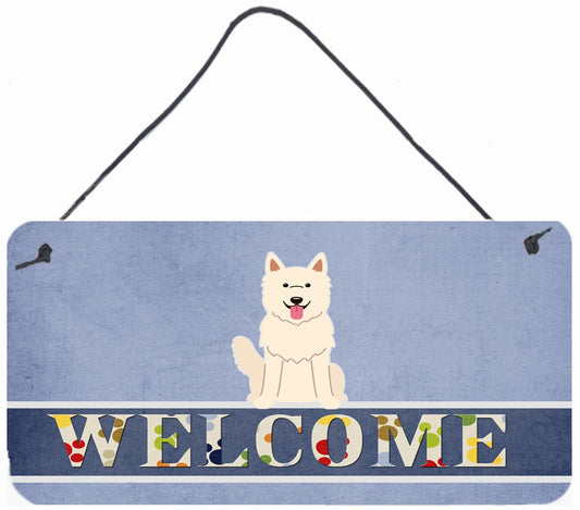 White German Shepherd Welcome Wall or Door Hanging Prints BB5626DS812 by Caroline's Treasures