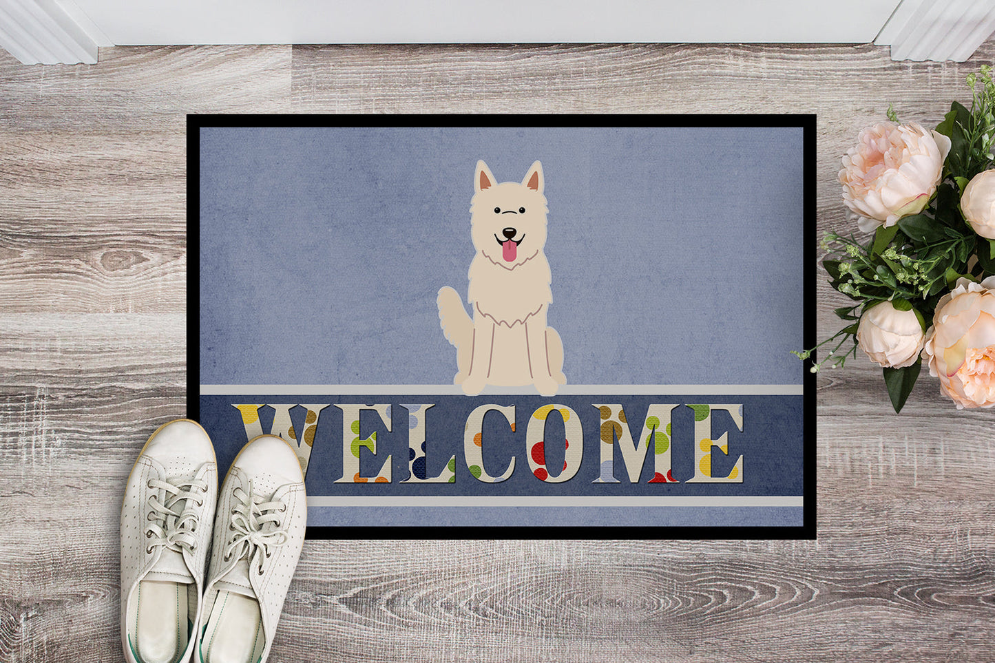 White German Shepherd Welcome Indoor or Outdoor Mat 18x27 BB5626MAT by Caroline's Treasures