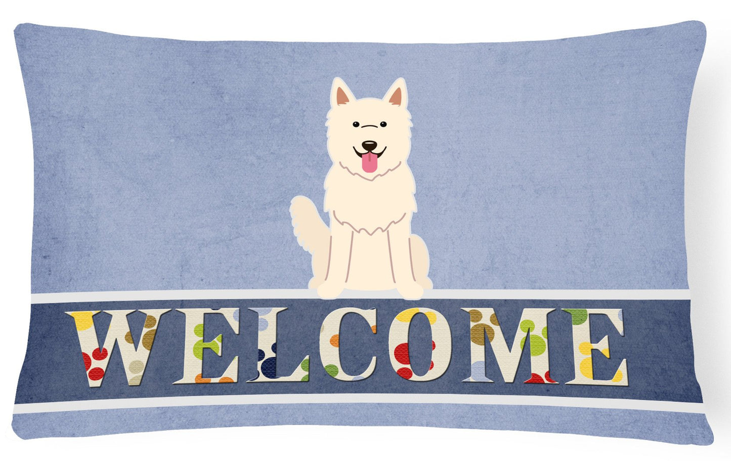 White German Shepherd Welcome Canvas Fabric Decorative Pillow BB5626PW1216 by Caroline's Treasures