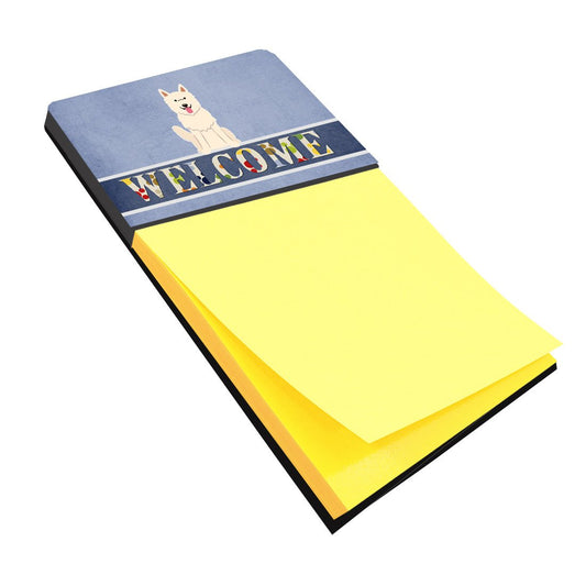 White German Shepherd Welcome Sticky Note Holder BB5626SN by Caroline's Treasures