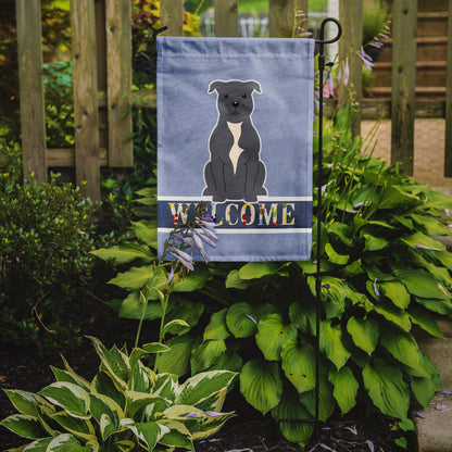 Staffordshire Bull Terrier Blue Welcome Flag Garden Size BB5627GF by Caroline's Treasures