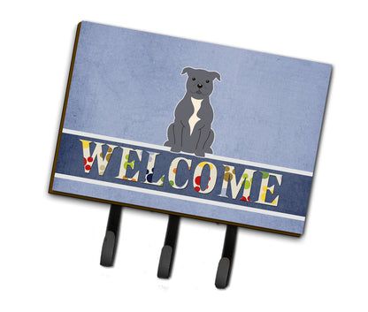 Staffordshire Bull Terrier Blue Welcome Leash or Key Holder BB5627TH68 by Caroline's Treasures