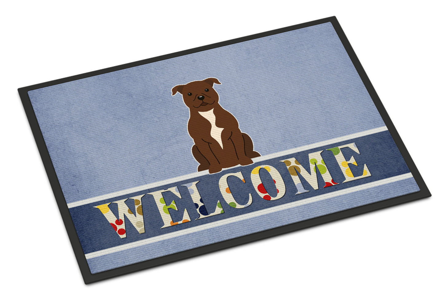 Staffordshire Bull Terrier Chocolate Welcome Indoor or Outdoor Mat 18x27 BB5629MAT by Caroline's Treasures