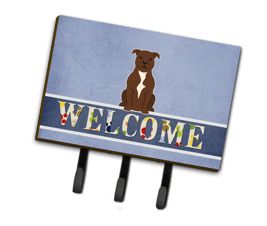 Staffordshire Bull Terrier Chocolate Welcome Leash or Key Holder BB5629TH68 by Caroline's Treasures