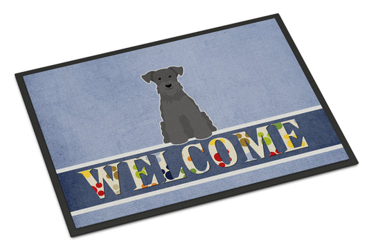 Miniature Schanuzer Black Welcome Indoor or Outdoor Mat 18x27 BB5632MAT by Caroline's Treasures