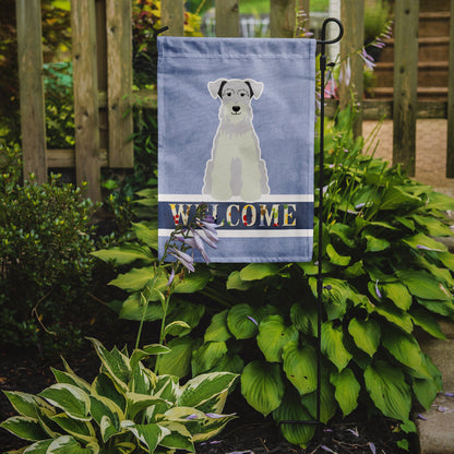 Miniature Schanuzer White Welcome Flag Garden Size BB5634GF by Caroline's Treasures