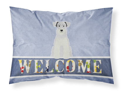 Miniature Schanuzer White Welcome Fabric Standard Pillowcase BB5634PILLOWCASE by Caroline's Treasures