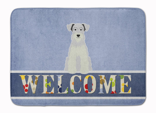 Miniature Schanuzer White Welcome Machine Washable Memory Foam Mat BB5634RUG by Caroline's Treasures