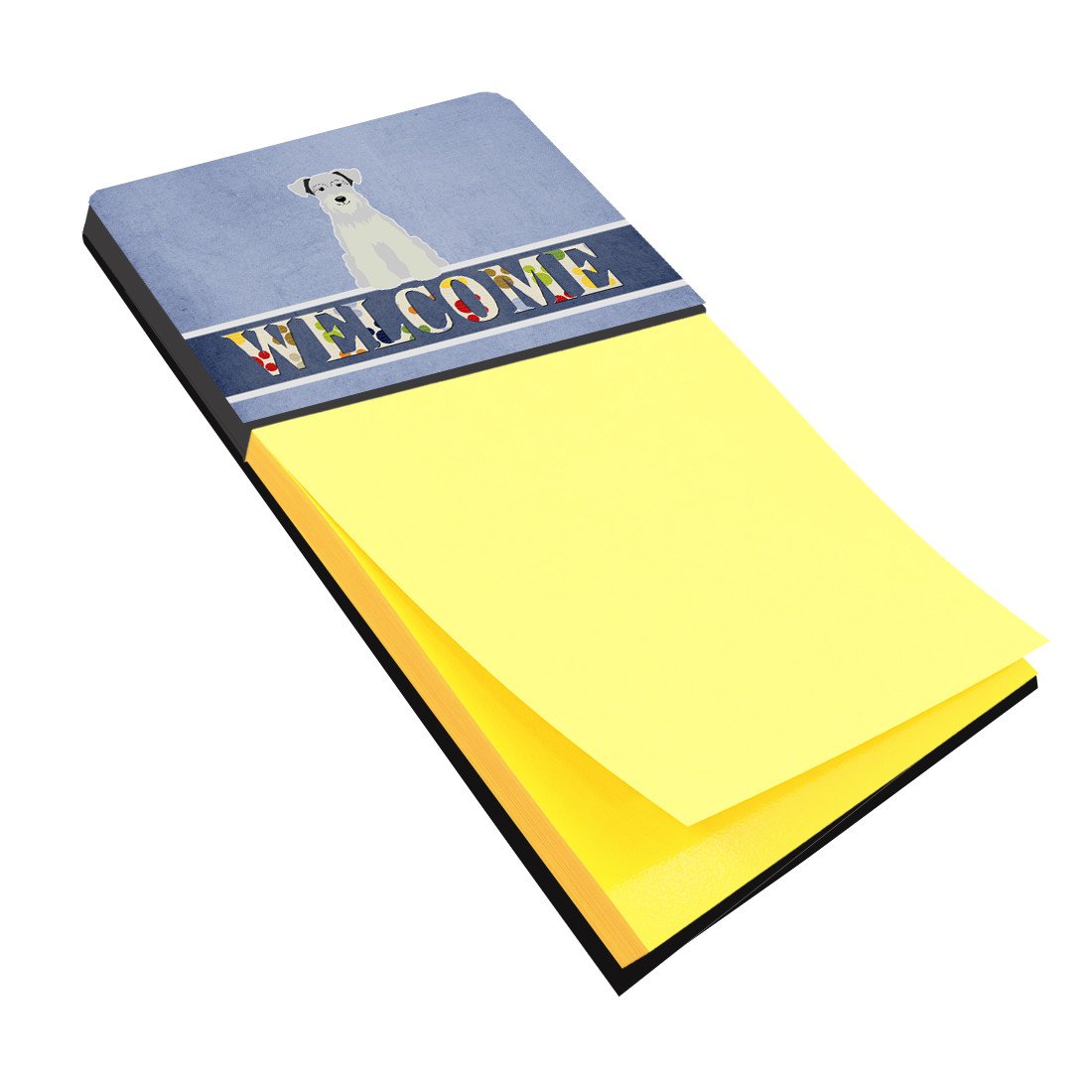 Miniature Schanuzer White Welcome Sticky Note Holder BB5634SN by Caroline's Treasures