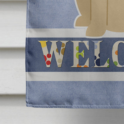 Yellow Labrador Welcome Flag Canvas House Size BB5636CHF by Caroline's Treasures