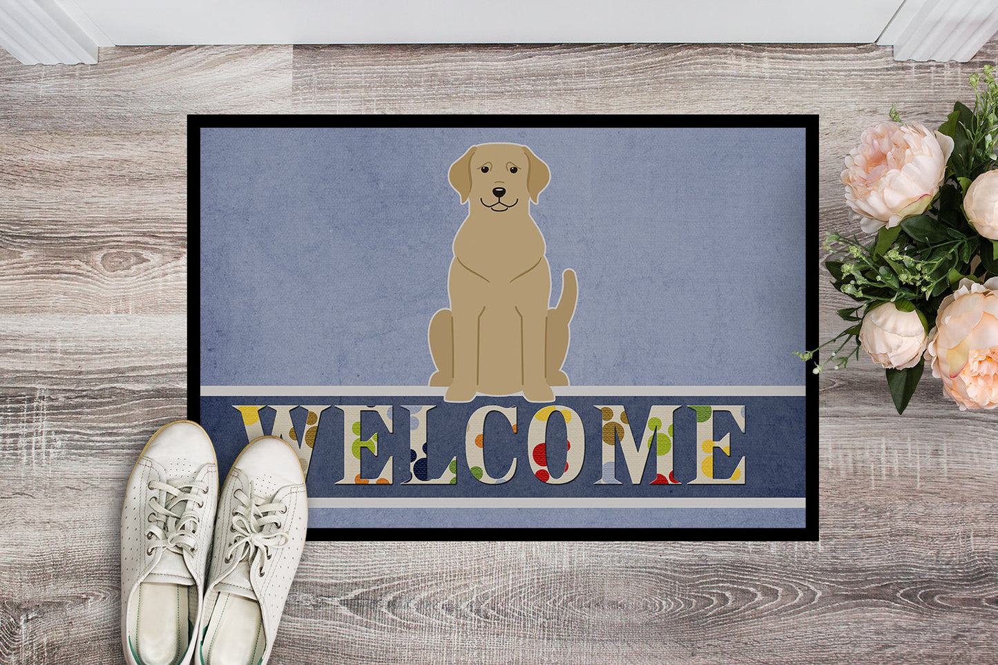 Yellow Labrador Welcome Indoor or Outdoor Mat 18x27 BB5636MAT by Caroline's Treasures