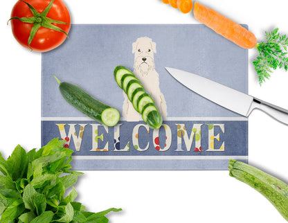 Soft Coated Wheaten Terrier Welcome Glass Cutting Board Large BB5642LCB by Caroline's Treasures