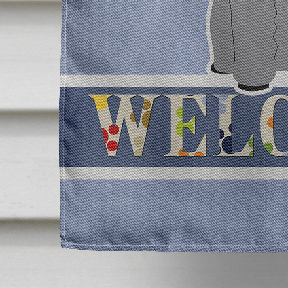 Poodle Silver Welcome Flag Canvas House Size BB5649CHF by Caroline's Treasures