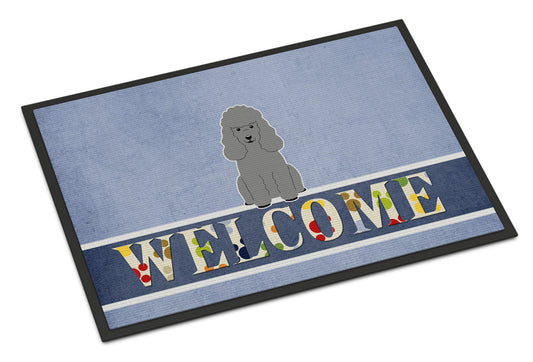 Poodle Silver Welcome Indoor or Outdoor Mat 18x27 BB5649MAT by Caroline's Treasures