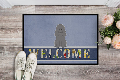 Poodle Silver Welcome Indoor or Outdoor Mat 18x27 BB5649MAT by Caroline's Treasures