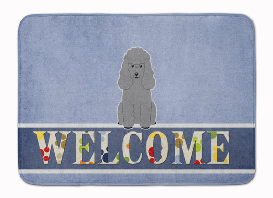 Poodle Silver Welcome Machine Washable Memory Foam Mat BB5649RUG by Caroline's Treasures