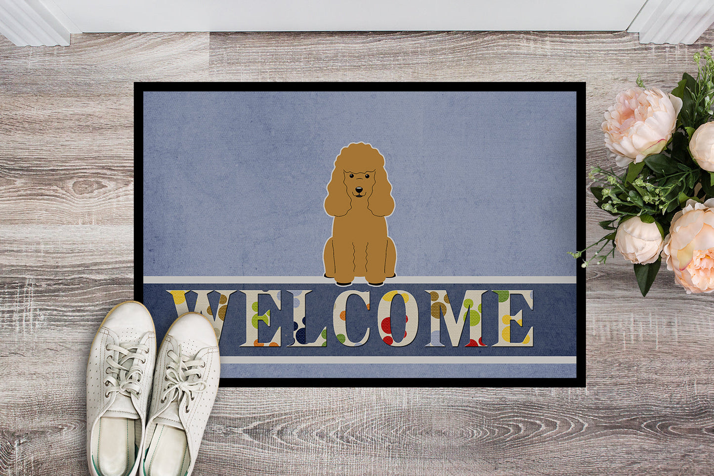 Poodle Tan Welcome Indoor or Outdoor Mat 18x27 BB5650MAT by Caroline's Treasures