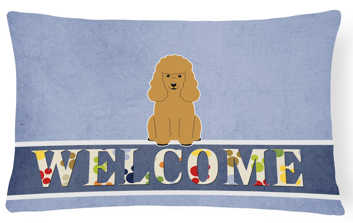 Poodle Tan Welcome Canvas Fabric Decorative Pillow BB5650PW1216 by Caroline's Treasures