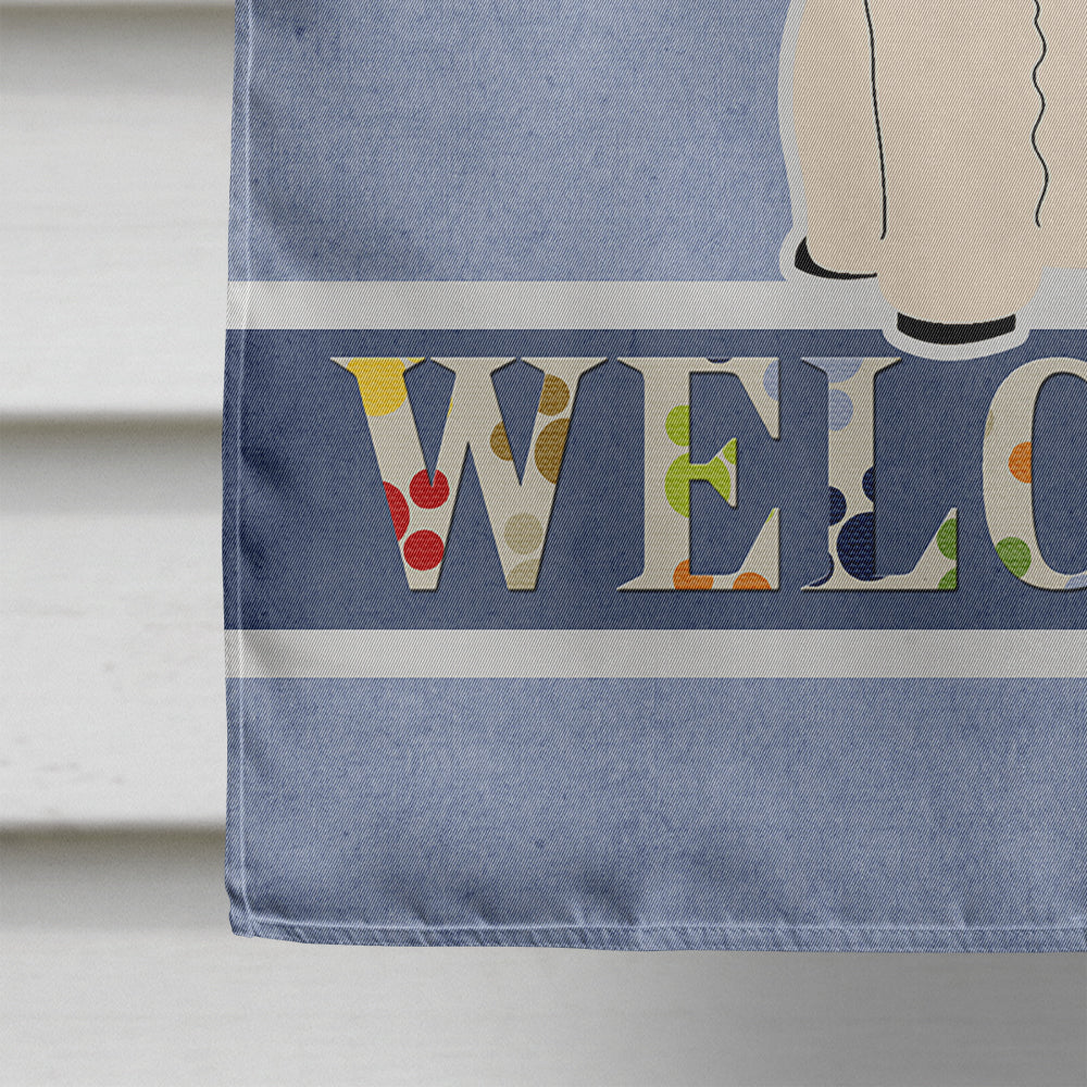 Poodle White Welcome Flag Canvas House Size BB5651CHF by Caroline's Treasures