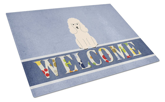 Poodle White Welcome Glass Cutting Board Large BB5651LCB by Caroline's Treasures