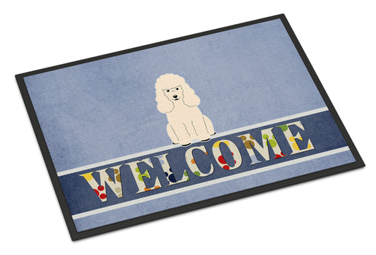 Poodle White Welcome Indoor or Outdoor Mat 18x27 BB5651MAT by Caroline's Treasures